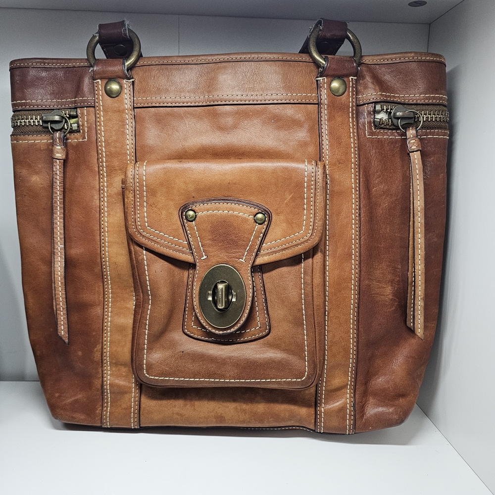 Coach 65th Edition Brown Leather Gigi Tote Bag
